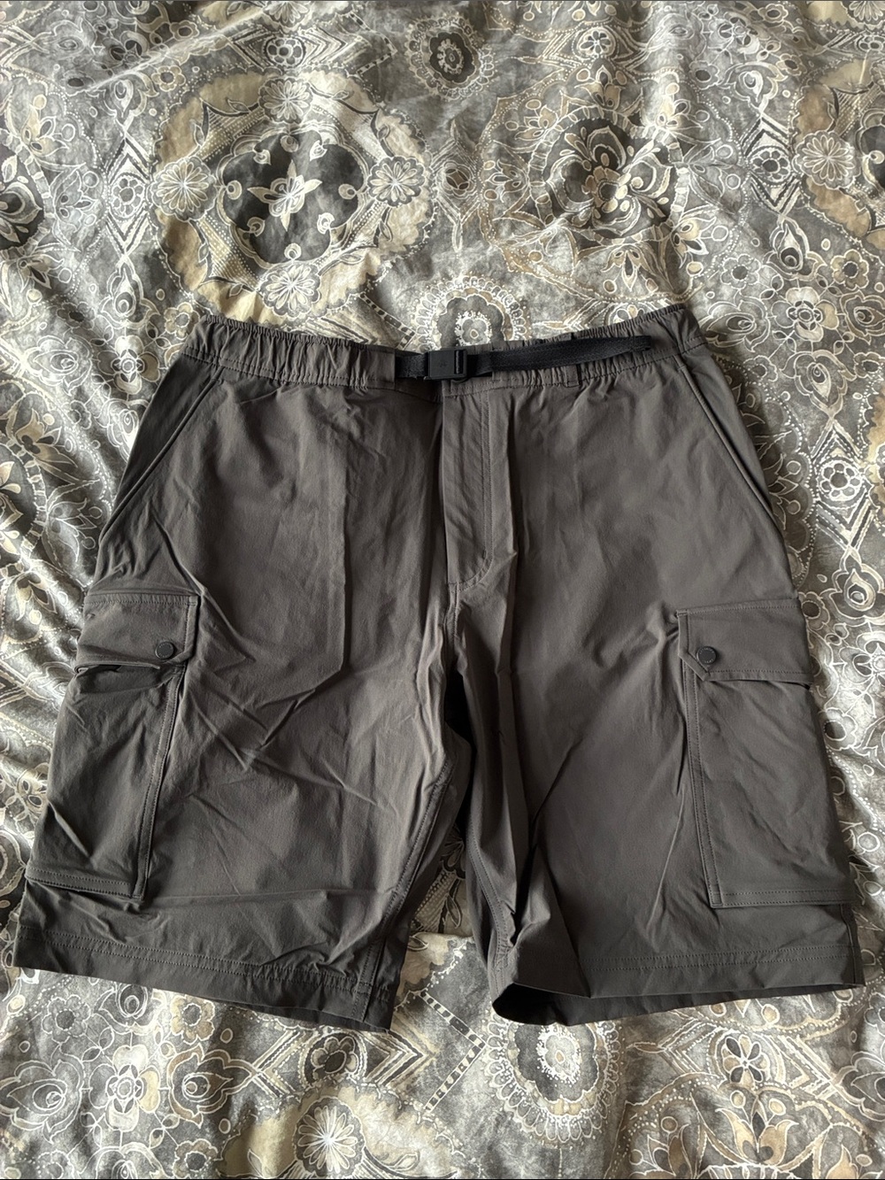 Reigning Champ Nylon Cargo Shorts in Charcoal Gray
